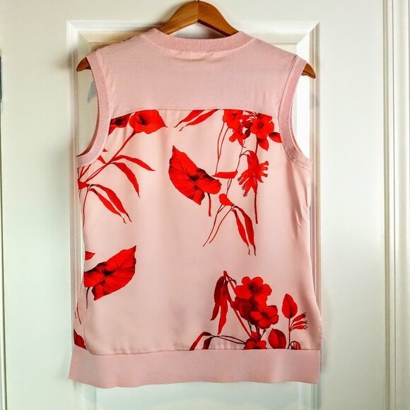 Floral Sleeveless Top - Red and White - Picture 3 of 5